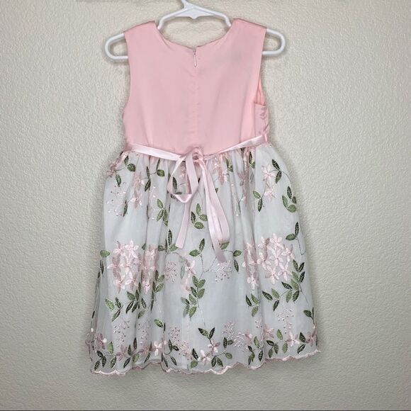 Purple Rose Toddler Size 4 Girls Floral Embroidered Dress - Picture 6 of 12